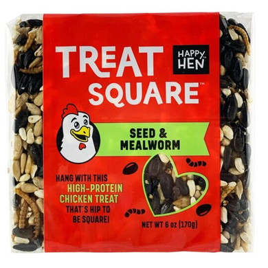 Happy Hen Treats Mealworm & Seeds Treat Square Poultry Treat - 6.5 Oz