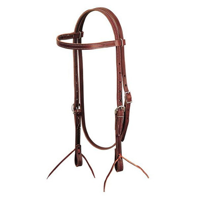 Weaver Leather Latigo Leather Browband Headstall - Burgundy