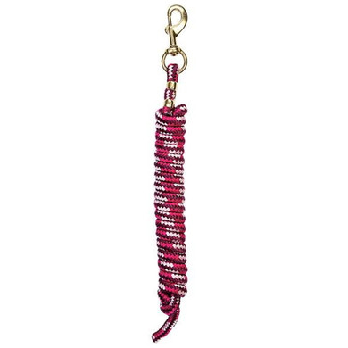 Weaver Leather 10' Brass Snap Poly Lead Rope - Burgundy/pink/raspberry