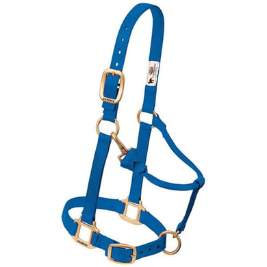 Weaver Leather 3/4" Original Adjustable Chin And Throat Snap Suckling Halter - Blue