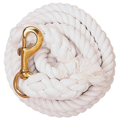 Weather Leather 5/8" X 10' Cotton Lead Rope With Np Bull Snap - White