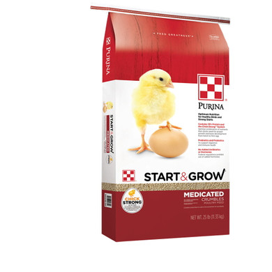 Purina Start & Grow Medicated Crumble Poultry Feed - 25 lb