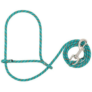 Weaver Leather 1/4" Poly Rope Sheep Halter - Turquoise/orange/gray
