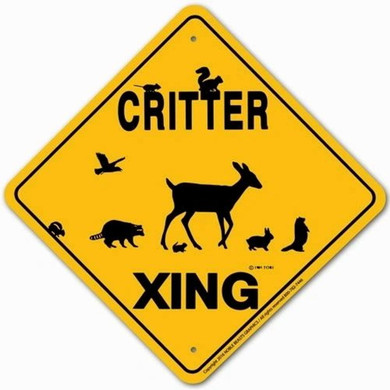 Noble Beasts Graphics Yellow/black Aluminum Critter Woodland Xing Sign - 12" X 12"