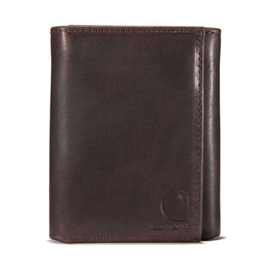 Carhartt Men's Oil Finished Leather Trifold Wallet - Brown