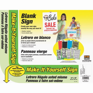 Hy-Ko Corrugated Plastic Make It Yourself Blank Sign - 14" X 18"
