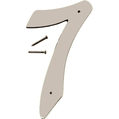 Hy-Ko 4" Satin Nickel House Number Sign - Number 7