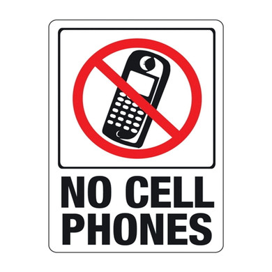 Hy-Ko No Cell Phone Sign - 8-1/2" X 12"