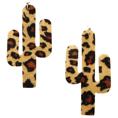 Blazin Roxx Leopard Leather Earrings