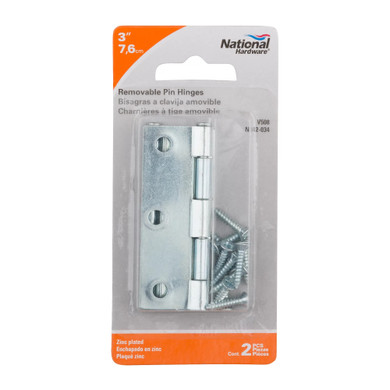 National Hardware Narrow Removable Pin Hinge - 2 pk