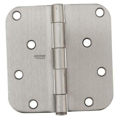 National Hardware Satin Nickel 5/8" Radius Round Corners Door Hinge - 4"