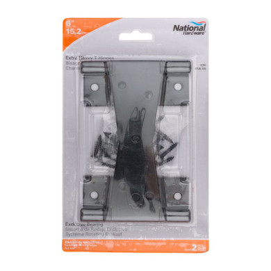 National Hardware Extra Heavy T Hinge - Black