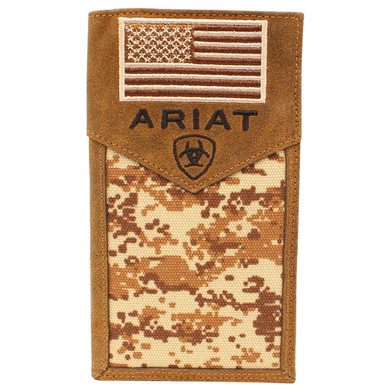 Ariat Men's Sport Patriot Digital Camo Flag Rodeo Wallet