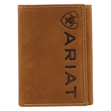 Ariat Men's Medium Brown Vertical Logo Trifold Wallet
