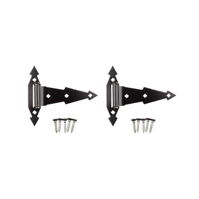 National Hardware Black Ornamental T Hinges - 7"
