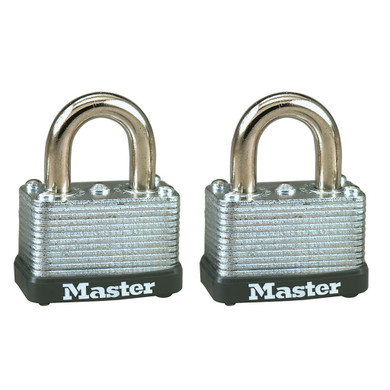 Master Lock 1-1/2" Wide Laminated Steel Warded Padlock - 2 pk