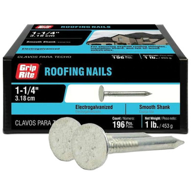 Grip-Rite Electro-Galvanized Steel Roofing Nail - 1-1/4"