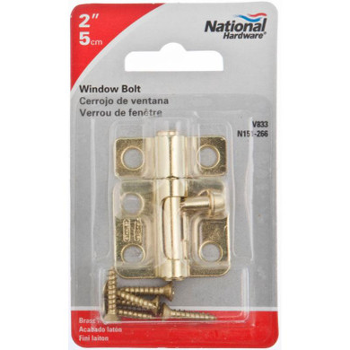 National Hardware Brass Window Bolt - 2"