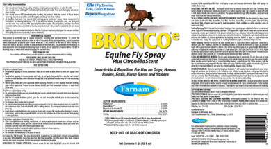 Farnam Bronco Equine Fly Spray Plus Citronella Scent - 32 Oz