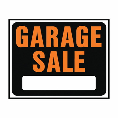 Hy-Ko Orange/Black Jumbo Plastic Garage Sale Sign - 15" X 19"