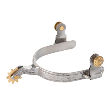 Weaver Equine Stainless Steel Ladies' Roping Spur with Engraved Band