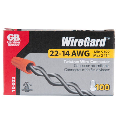 Gardner Bender Orange 22-14 AWG WireGard Twist-On Wire Connectors - 100 pcs