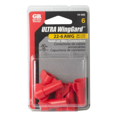 Gardner Bender Red Wing-gard Wire Connector - 6 pk