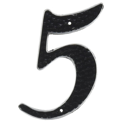 Hy-Ko 3-1/2" Black Die-Cast Aluminum House Number Sign - Number 5