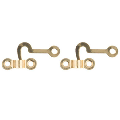 National Hardware Solid Brass Hook & Staple - 2 Pk