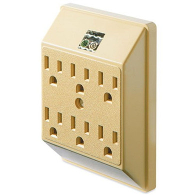 Master Electrician 6-outlet Polarized Current Tap - Ivory
