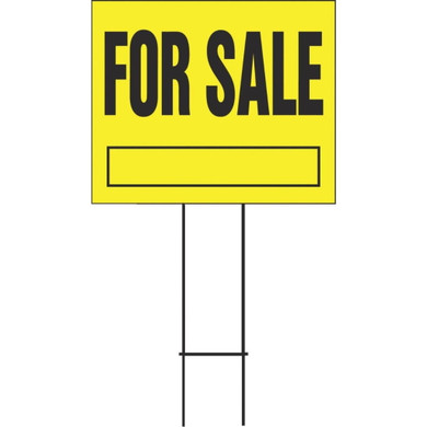 Hy-Ko Corrugated Plastic for Sale Sign - 20" X 24" - Yellow/Black