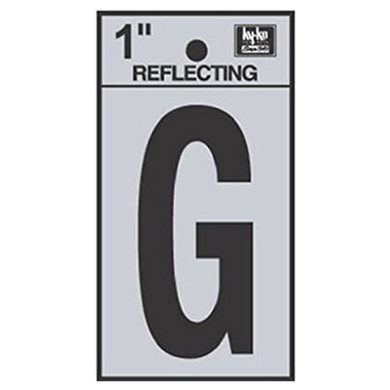 Hy-Ko 1" Black/Silver Vinyl Reflective Adhesive Sign - Letter G