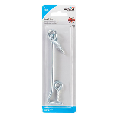 National Hardware Zinc Plated Hook & Eye
