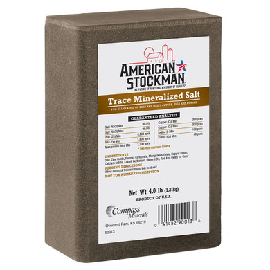 American Stockman Trace Mineralised Salt Brick - 4 lb