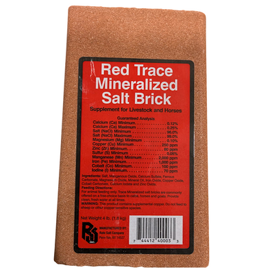Red Trace Mineralized Salt Brick- 4 lb