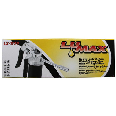 Lumax Heavy-duty Deluxe Pistol Grease Gun With 4" Rigid Pipe