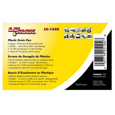 Lumax Plastic Drain Pan - 6 Qt