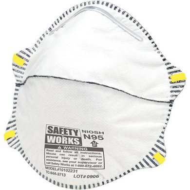 Safety Works N95 Harmful Dust Disposable Respirator With Odor Filter