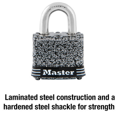 Master Lock Wide Laminated Steel Pin Tumbler Padlock - 1-9/16"