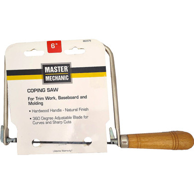 Master Mechanic Wood Handled 20-tpi Coping Saw - 6-1/2"