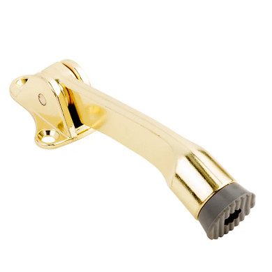 National Hardware Brass Kickdown Door Stop - 4"