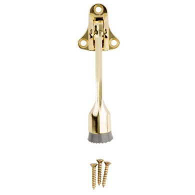 National Hardware Brass Kickdown Door Stop - 4"