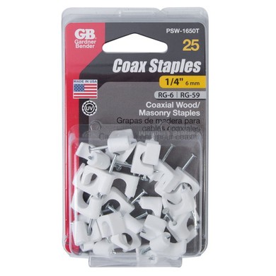 Gardner Bender 1/4" Polyethylene Coaxial Cable Staple - 25 Pk