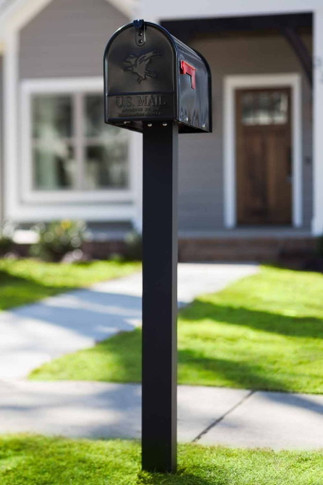 Gibraltar Large Elite Post Mount Mailbox - Black