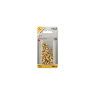 National Hardware Solid Brass Cup Hook - 3/4" - 50 pk
