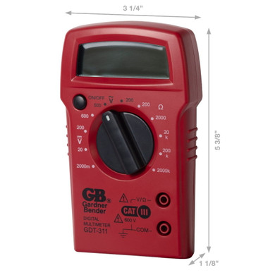 Gardner Bender 3-function Digital Multimeter - Red