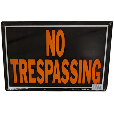 Hy-ko No Trespassing Aluminum Sign - 9.5 X 14"
