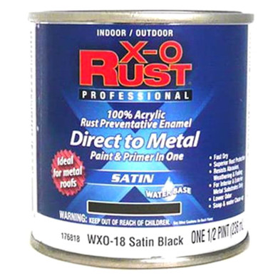 X-O Rust Water Base Enamel Paint - Satin Black