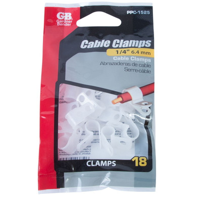 Gardner Bender Plastic Cable Clamp - 1/4" - 18 pk