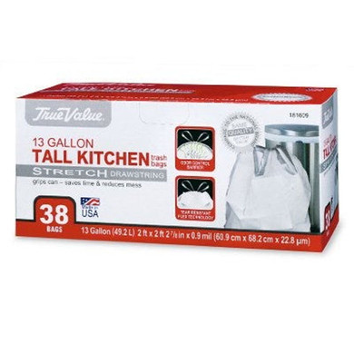 True Value 13 Gal Tall Kitchen Trash Bags - 38 Ct